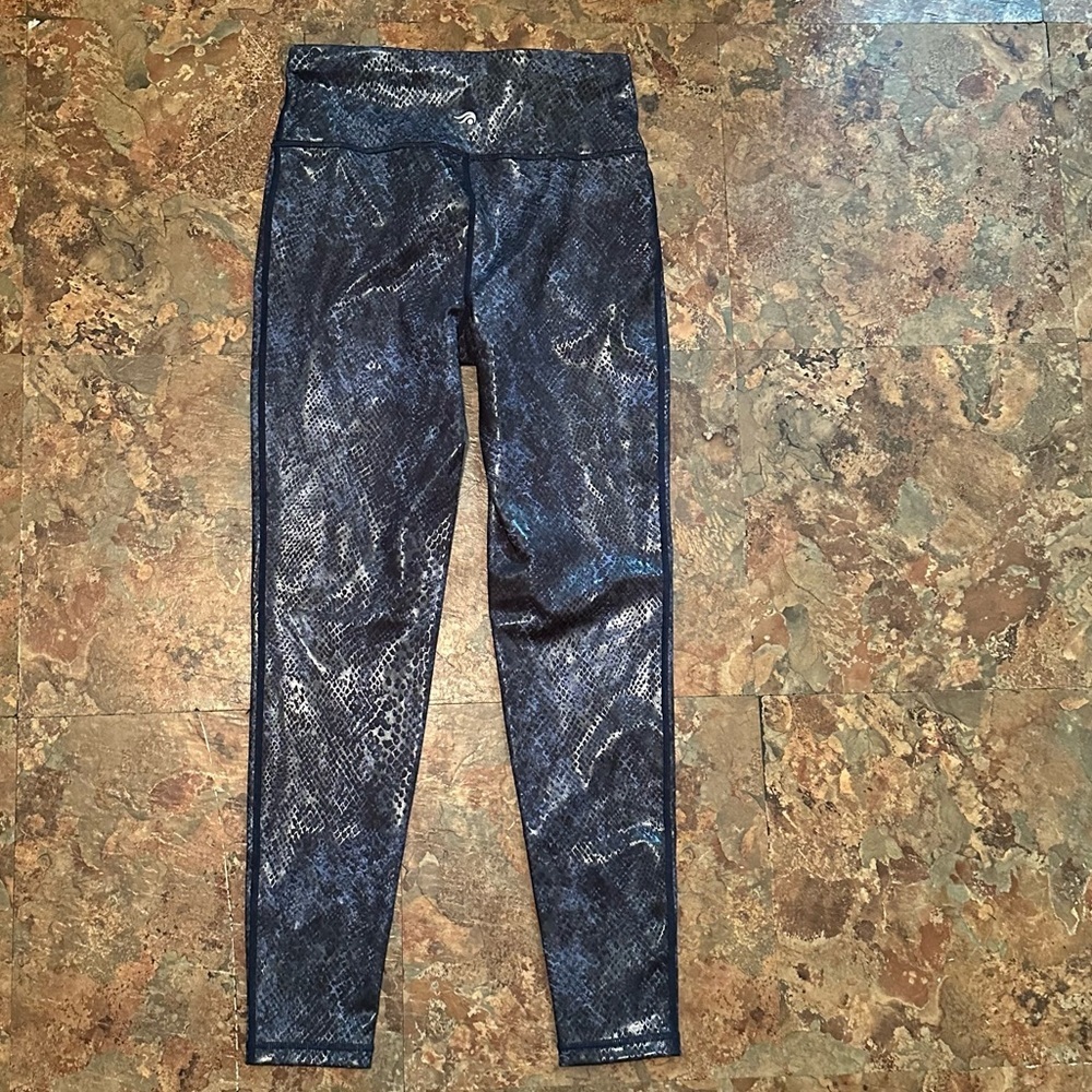 Ideology Women’s Metallic Blue Python Snakeskin Athletic Size Extra Small XS - Picture 4 of 9